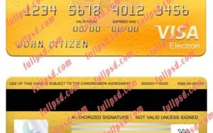 download Lithuania Swedbank visa electron card psd template