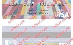 download Macedonia TTK Banka AD Skopje visa debit card psd template