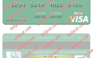 download Madagascar Bank of Africa visa debit card psd template