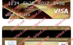 download Malaysia Maybank visa gold card psd template