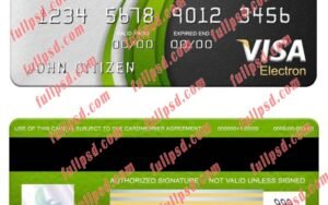 download Malaysia Packet 1 Network bank visa electron card psd template