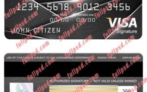 download Malaysia Public Bank visa signature card psd template
