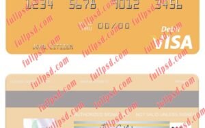 download Maldives Bank of Maldives visa debit card psd template