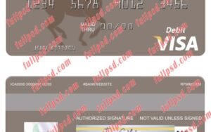 download Mali Banque Atlantique Mali visa debit card psd template