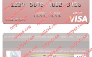download Malta Akbank T.A.S. visa debit card psd template