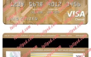 download Malta Central Bank visa classic card psd template