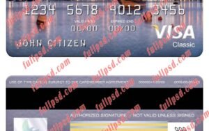 download Malta Lombard Bank visa classic card psd template