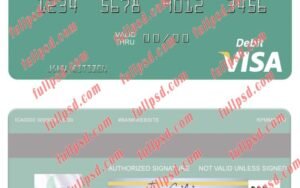 download Mauritania BNP Paribas visa debit card psd template