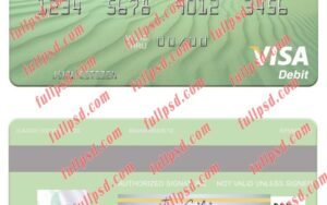 download Mauritania Chinguitty Bank visa debit card psd template