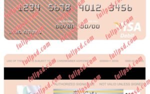 download Mauritius Bank of Baroda visa debit card psd template