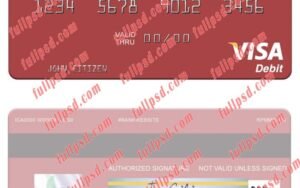 download Mexico Banorte Bank visa debit card psd template
