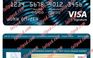 download Mexico Citibanamex bank visa signature card psd template