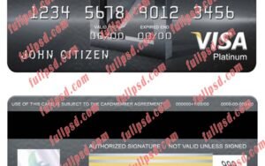download Mexico Deutsche bank visa platinum card psd template
