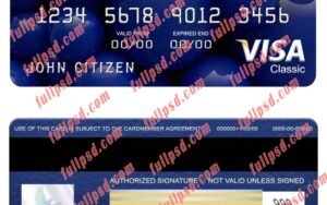 download Mexico Inbursa bank visa classic card psd template