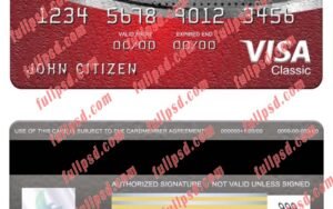download Monaco EFG Bank visa classic card psd template