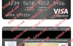 download Monaco UBS bank visa signature card psd template