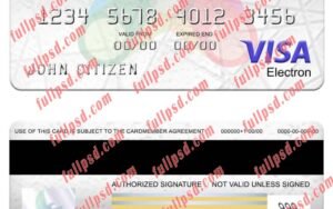 download Mongolia Arig Bank visa electron card psd template