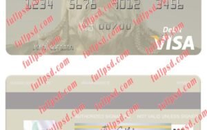 download Mongolia Chinggis Khaan Bank visa debit card psd template