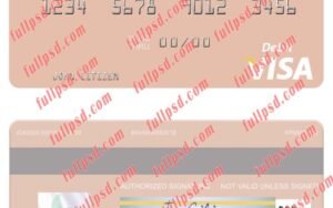 download Montenegro Hipotekarna Banka visa debit card psd template