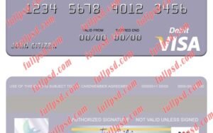 download Montenegro NLB Banka a.d. Podgorica visa debit card psd template