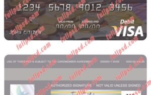 download Mozambique Absa Bank Mozambique visa debit card psd template