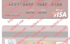 download Mozambique Banco Moza visa debit card psd template