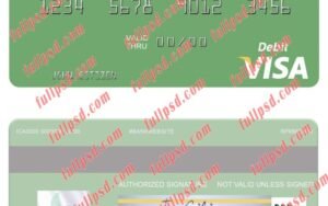download Myanmar Innwa Bank Limited visa debit card psd template