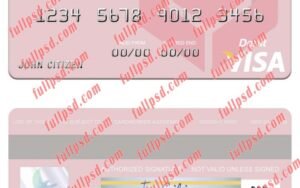download Myanmar Yoma Bank visa debit card psd template