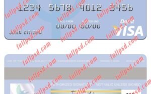 download Namibia Banco Atlantico visa debit card psd template