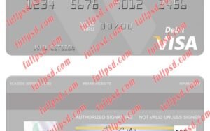 download Namibia Bank Windhoek Limited visa debit card psd template