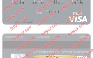 download Nauru Bank of Nauru visa debit card psd template