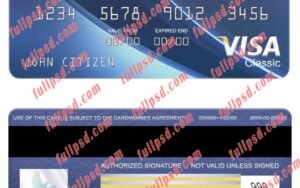 download Nepal Bank Nepal visa classic card psd template