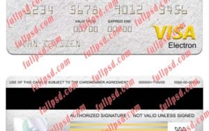 download Nepal Kumari Bank visa electron card psd template