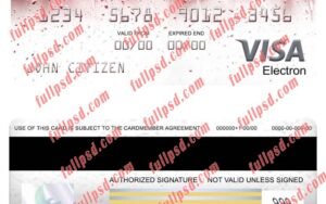 download Netherlands Amsterdam Trade Bank visa electron card psd template
