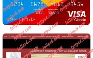 download Netherlands Citibank visa classic card psd template