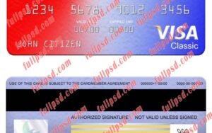 download Netherlands NIBC Bank visa classic card psd template