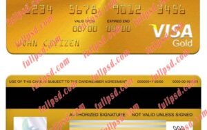 download Netherlands Rabobank visa gold card psd template