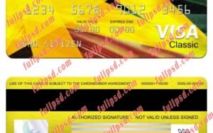 download New Zealand ASB Bank visa classic card psd template