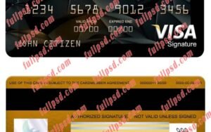 download New Zealand Ami Insurance Limited bank visa signature card psd template