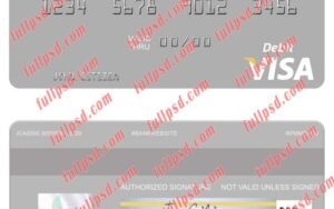 download New Zealand Kiwibank visa debit card psd template