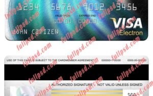 download Nicaragua Banco Ficohsa bank visa electron card psd template