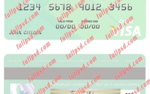 download Niger Bank of Africa visa debit card psd template