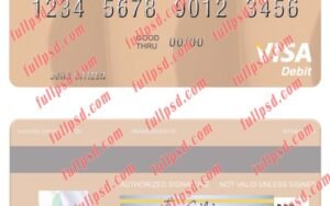 download Nigeria Access Bank Plc visa debit card psd template