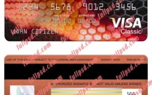 download Nigeria GTBank visa classic card psd template