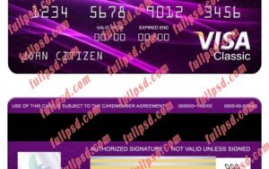 download Nigeria Polaris Bank visa classic card psd template