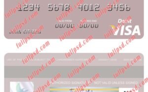 download Nigeria Zenith Bank Plc visa debit card psd template