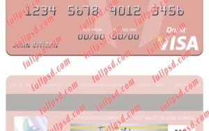 download North Korea Daedong Credit Bank visa debit card psd template