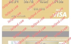 download North Korea Daesong Bank visa debit card psd template