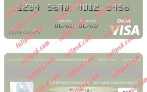 download North Macedonia Stater Banka AD Kumanovo visa debit card psd template