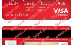 download Norway Bank Norwegian AS bank visa classic card psd template